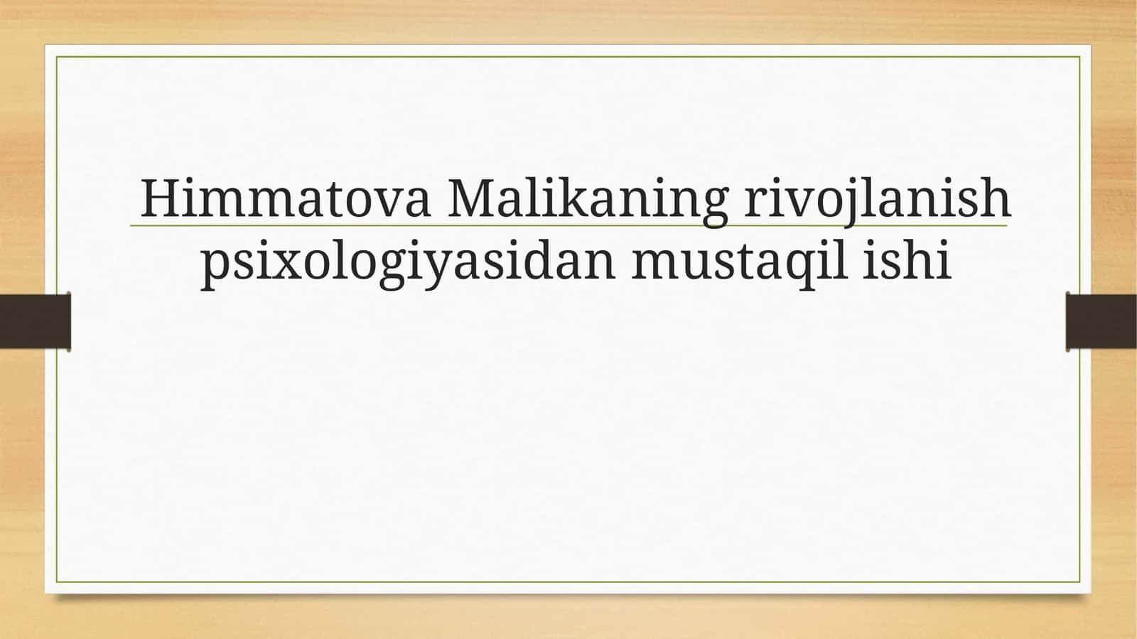 O’SPIRINLIK DAVRI 1