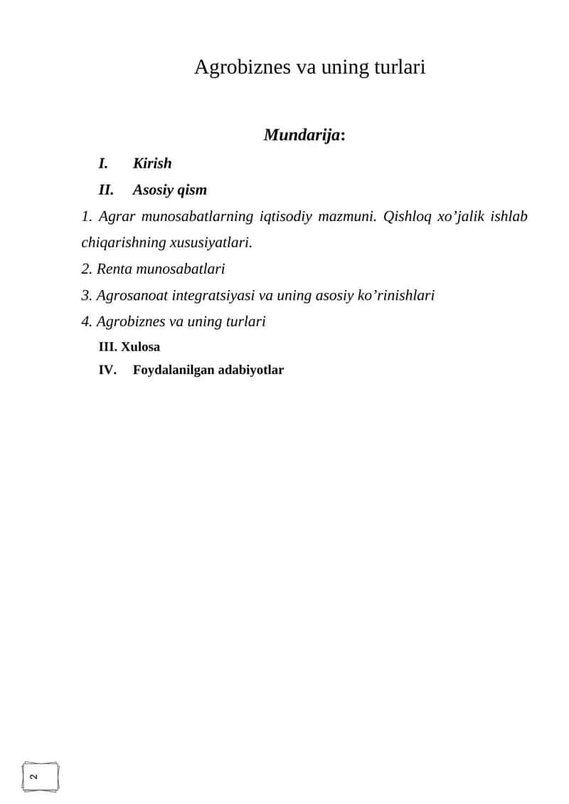 Agrobiznes va uning turlari 1
