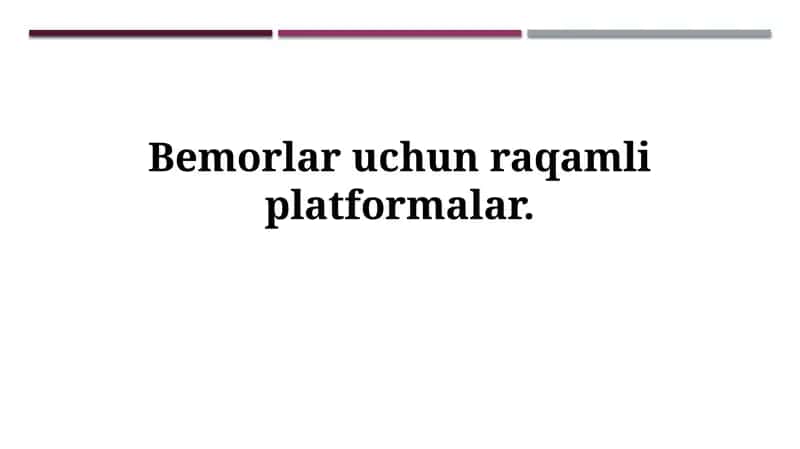 Bemorlar uchun raqamli platformalar 1