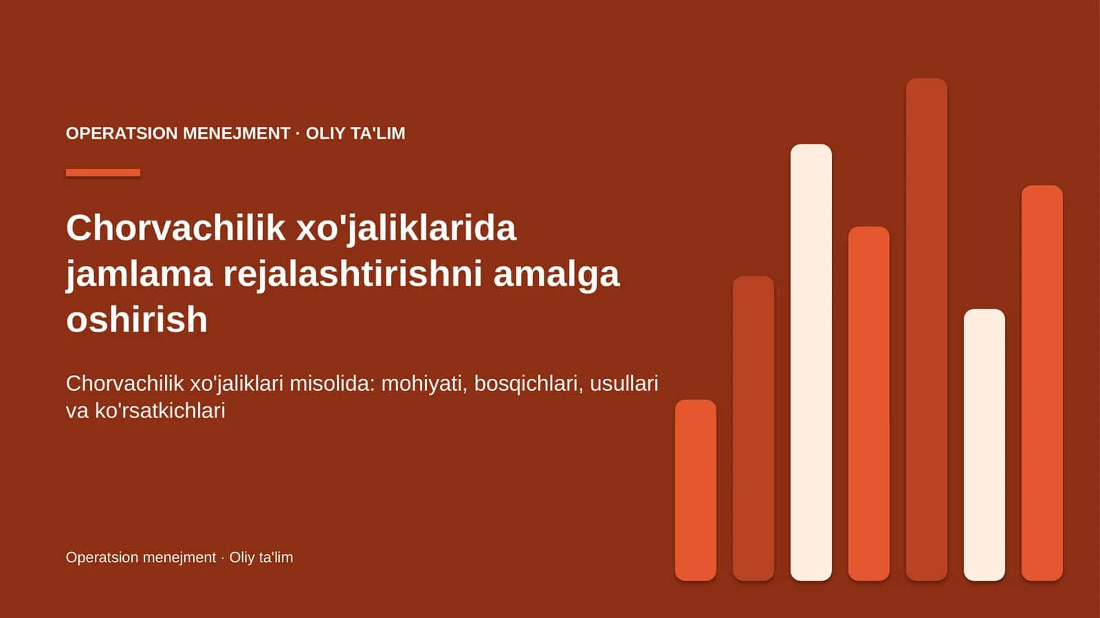 OPERATSION MENEJMENT · OLIY TA'LIM 1