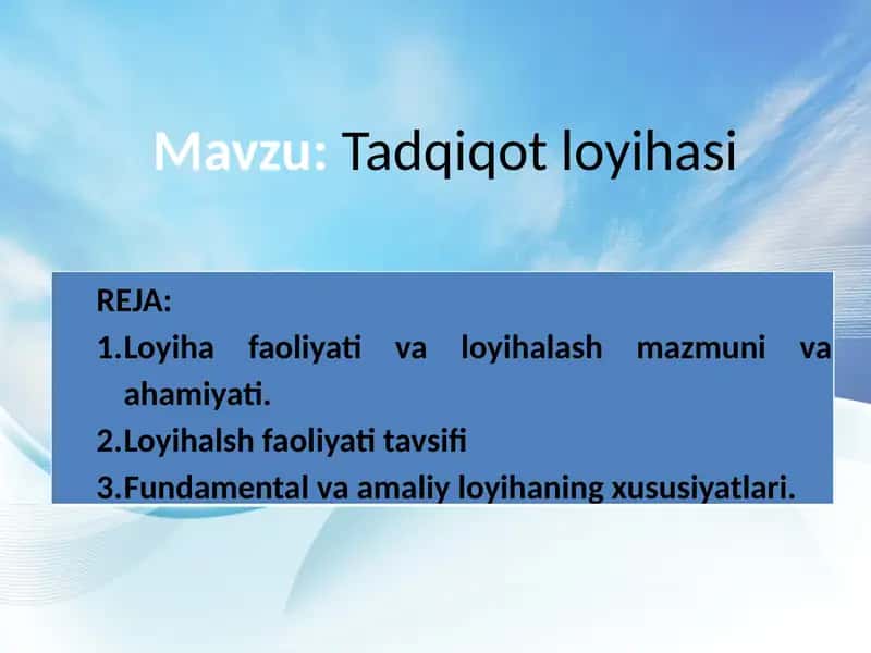 Tadqiqotloyihasi 1