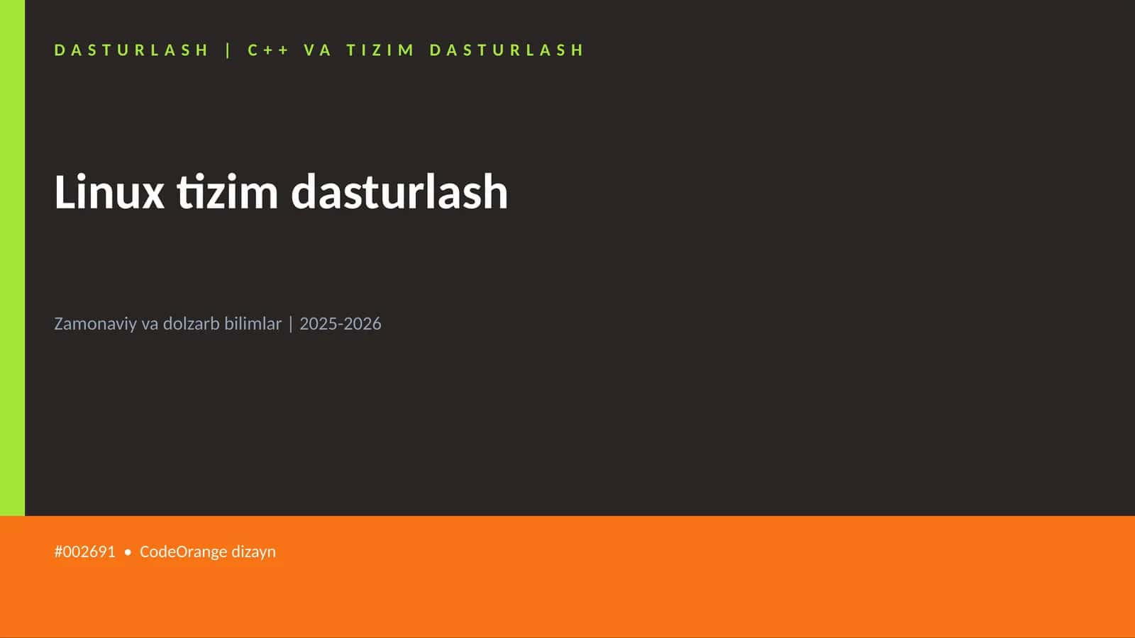 Linux tizim dasturlash 1