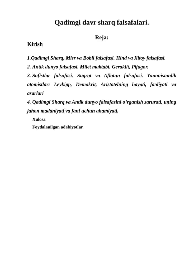 Qadimgi davr sharq falsafalari 1