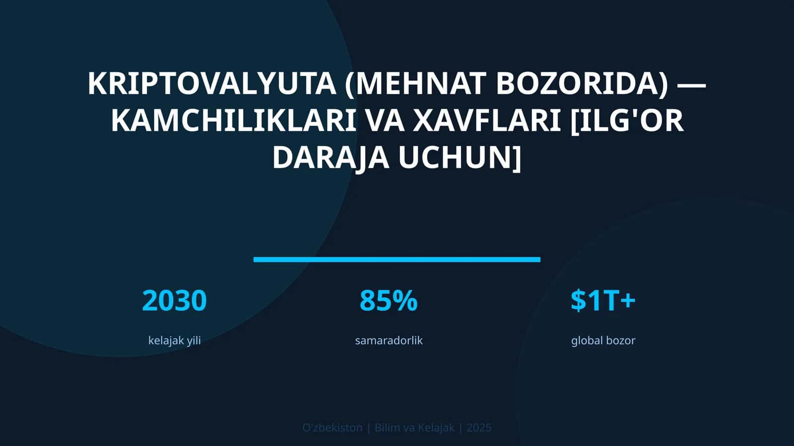 Kriptovalyuta (mehnat bozorida) — kamchiliklari va xavflari [ilg'or daraja uchun] 1