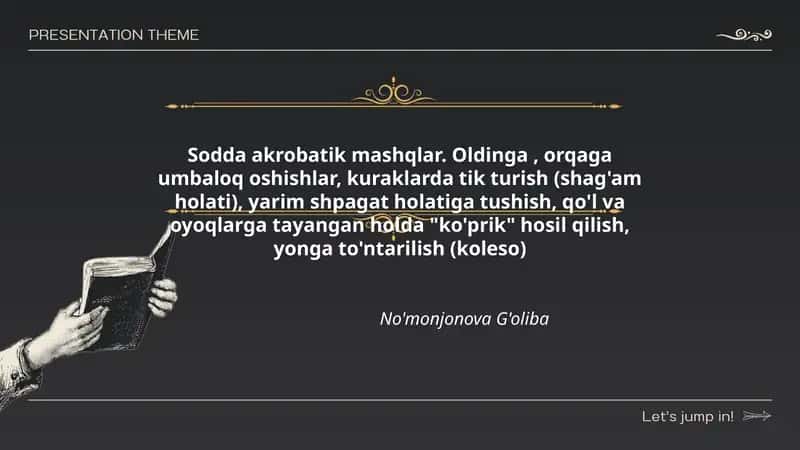 Sodda akrobatik mashqlar 1