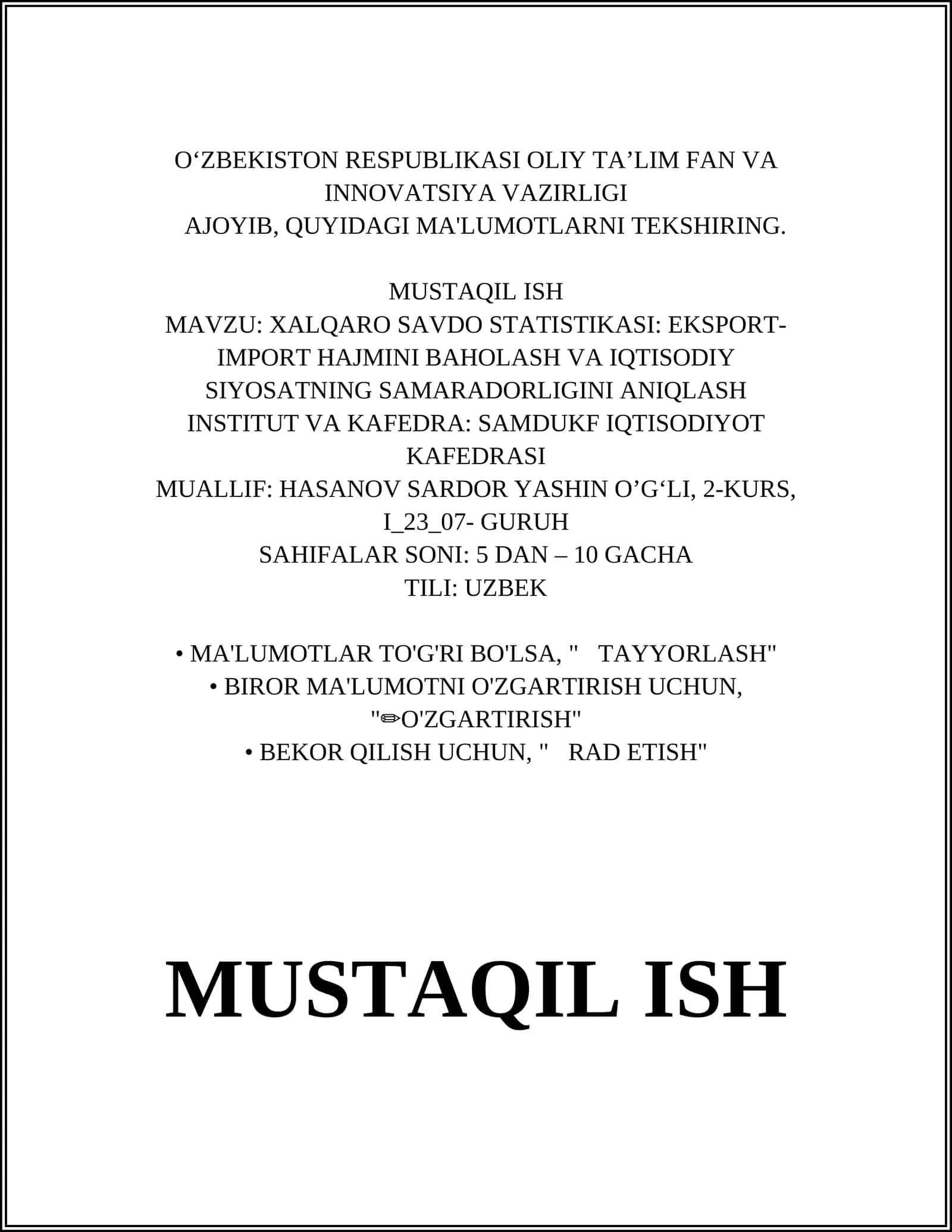 IQTISODIY SIYOSATINING SAMARADORLIGINI OSHIRISH 1