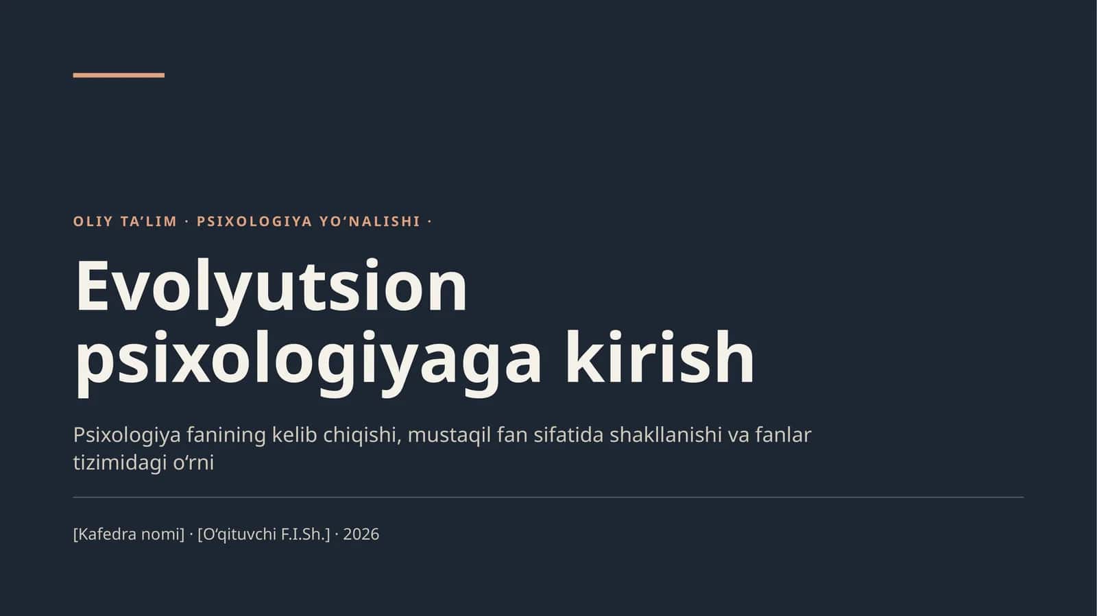 Evolyutsion psixologiyaga kirish 1