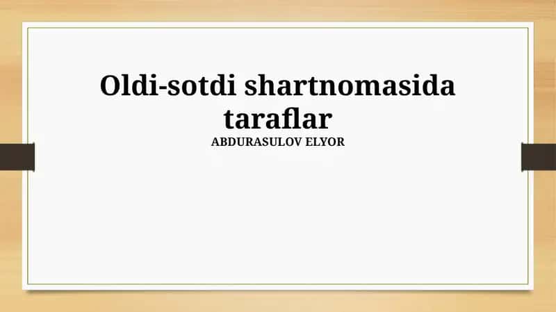 Oldi-sotdi shartnomasi 1