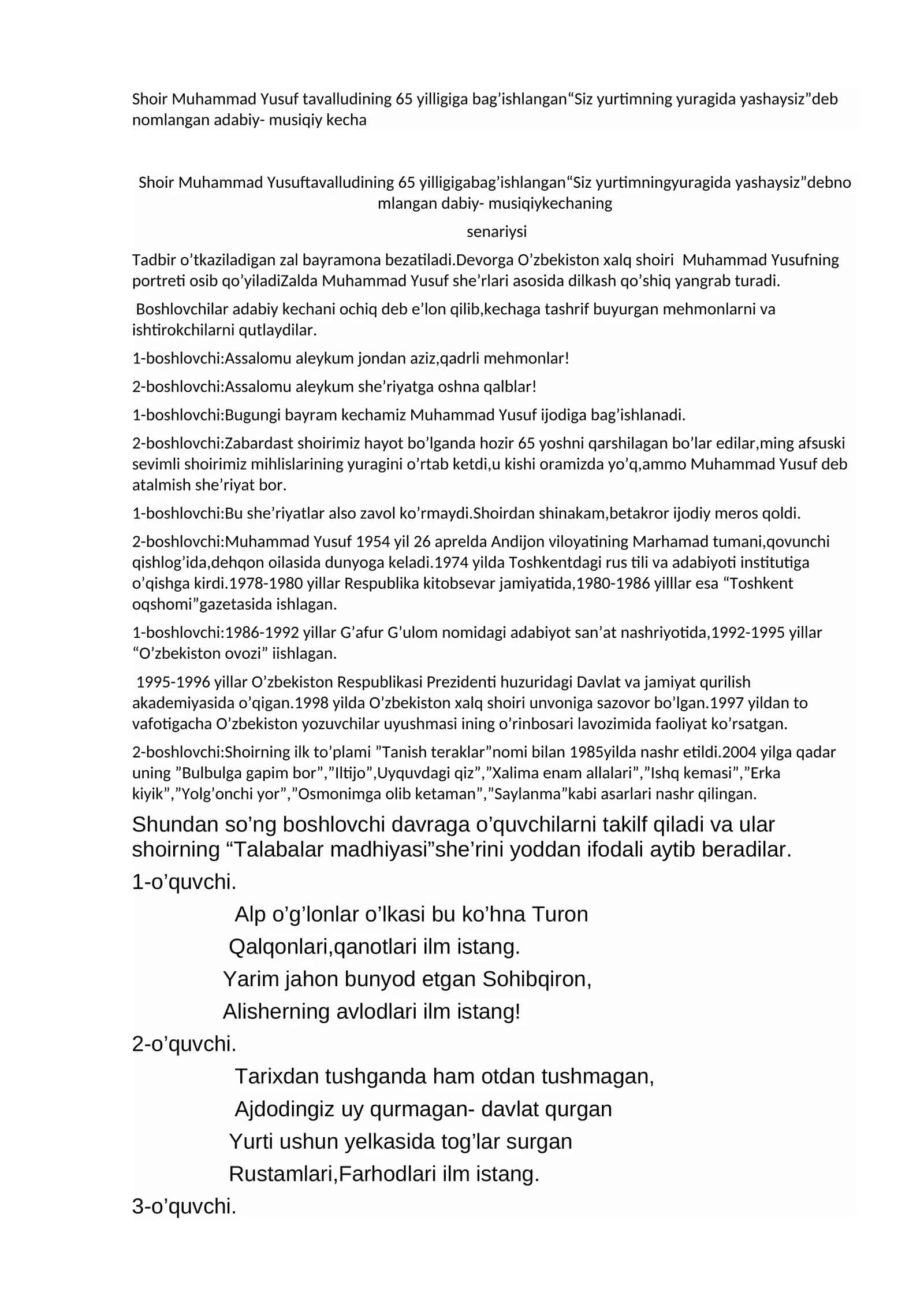 Siz yurtimning yuragida yashaysiz 1