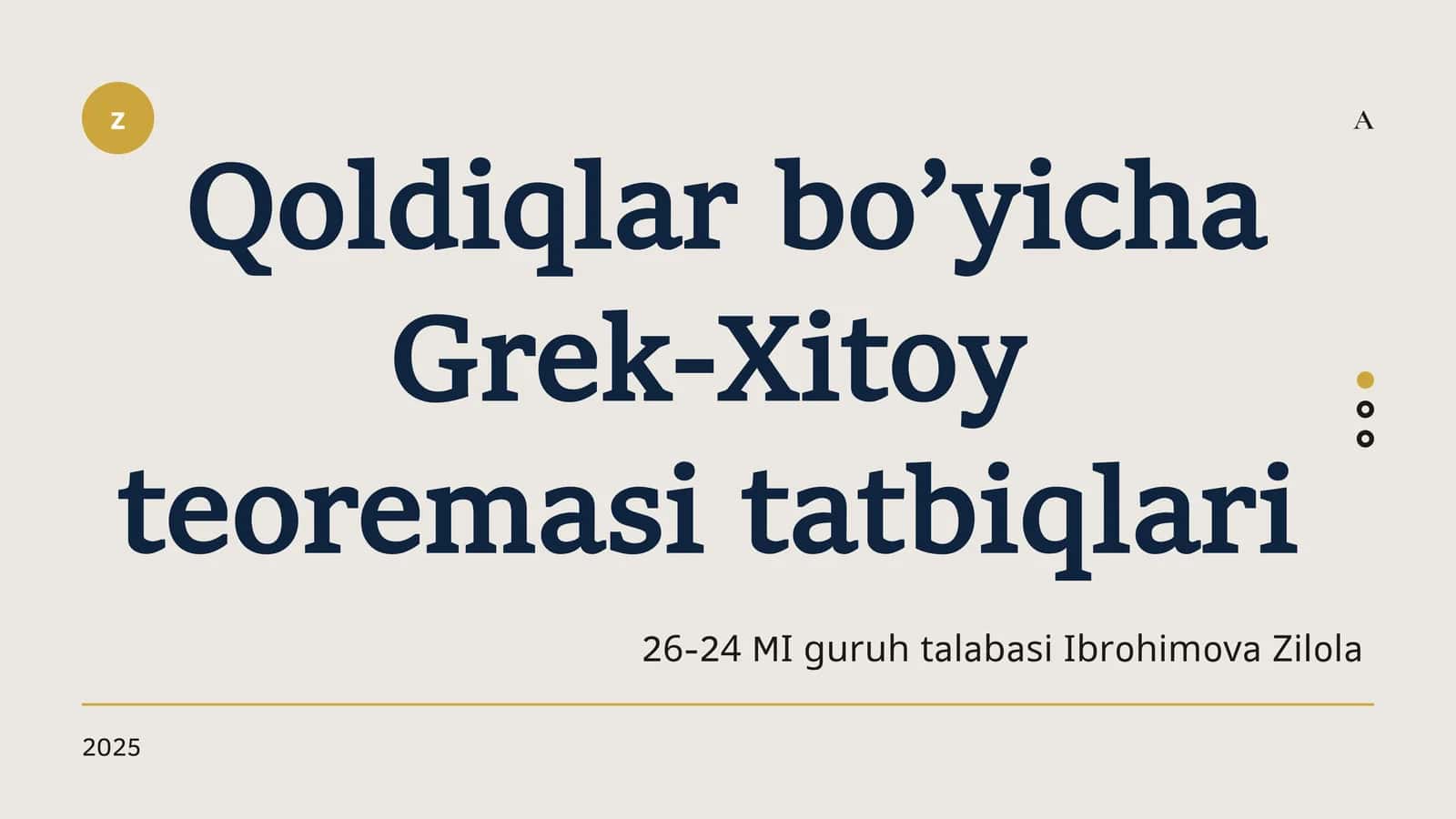 Grek-Xitoy teoremasi 1