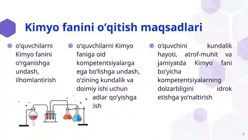 Kimyofaninioʻqitish maqsadlari