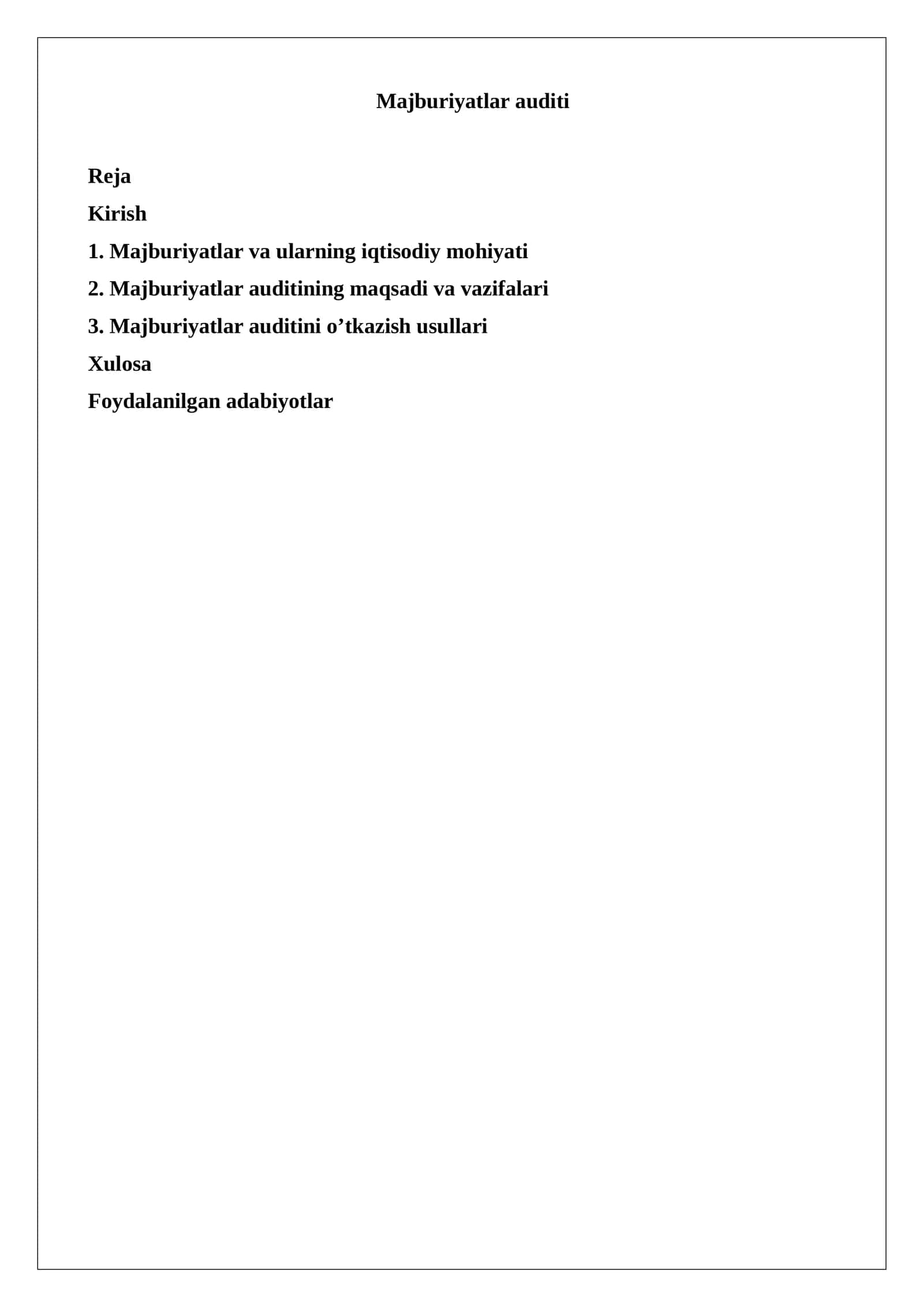 Majburiyatlar auditi 1