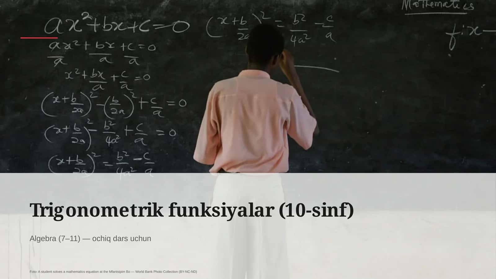 Trigonometrik funksiyalar (10-sinf) 1