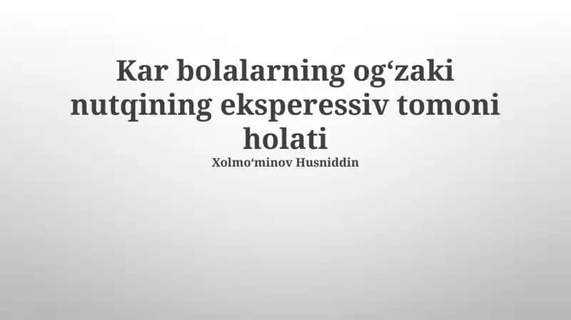 Bolalarining ogʻzaki nutqining eksperessiv tomoni holati 1
