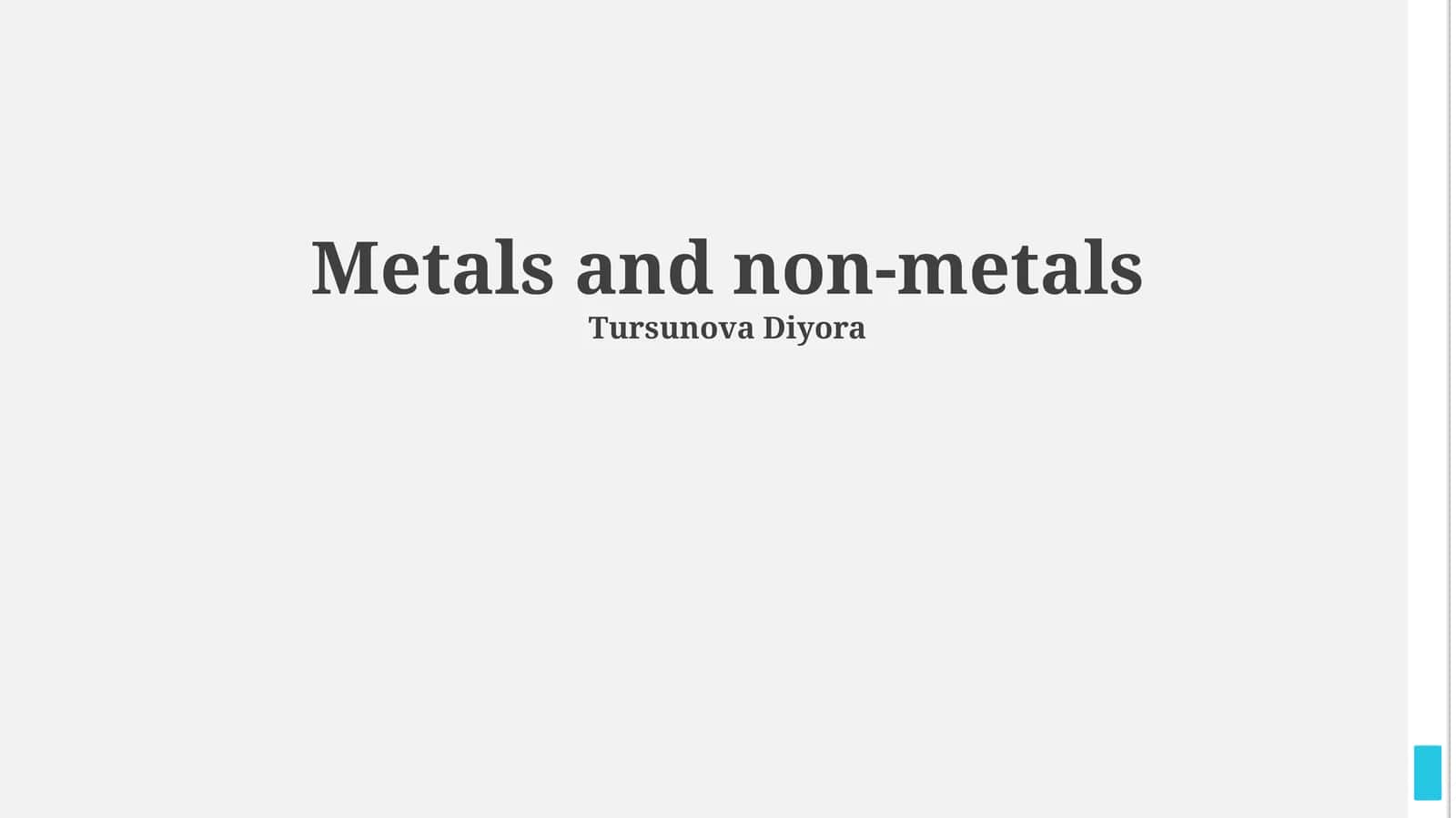 Metals and non-metals 1