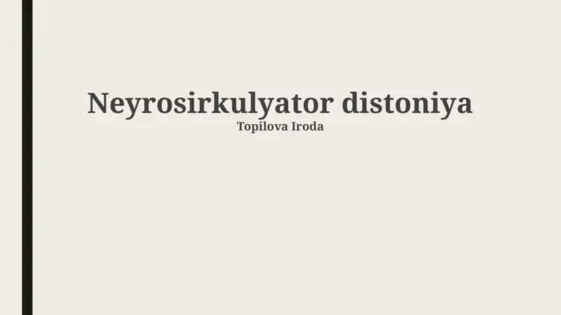 Neyrosirkulyator distoniya 1