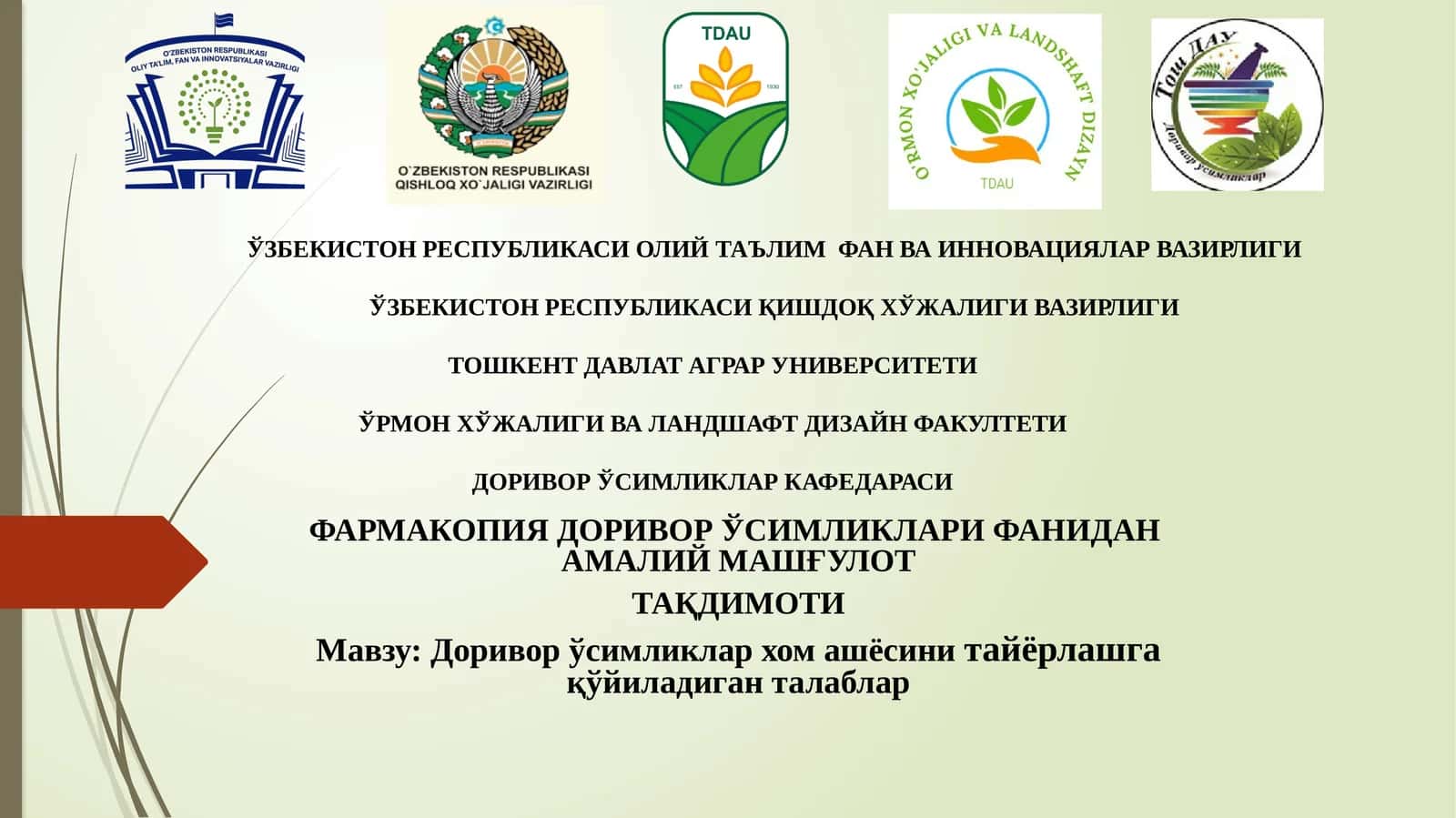 Доривор ўсимликлар хом ашёсини тайёрлашгақўйиладиган талаблар 1