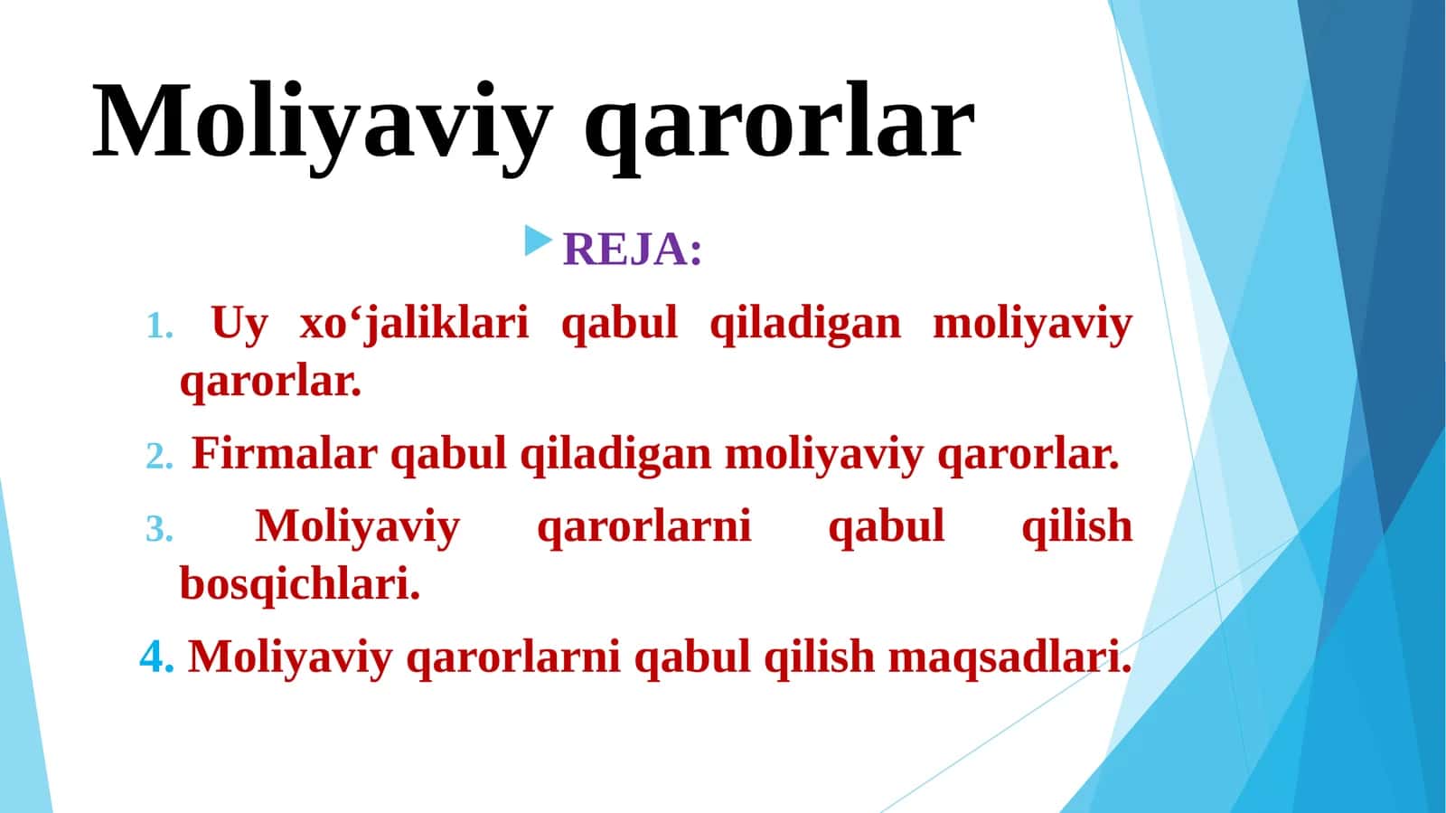 Moliyaviy qarorlar 1