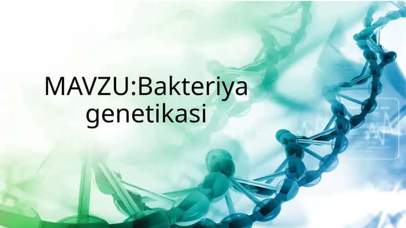 Bakteriyagenetikasi 1