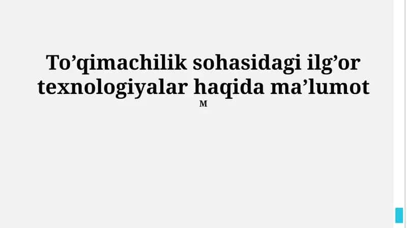 Zamonaviy To'qimachilik Texnologiyalari 1