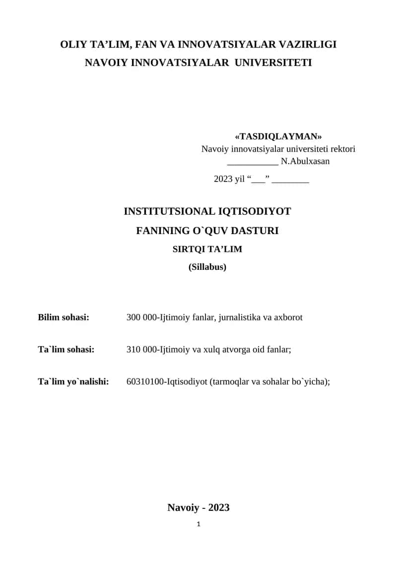 Institutsional iqtisodiyot 1
