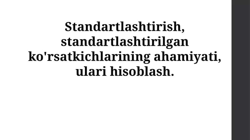 Standartlashtirish 1