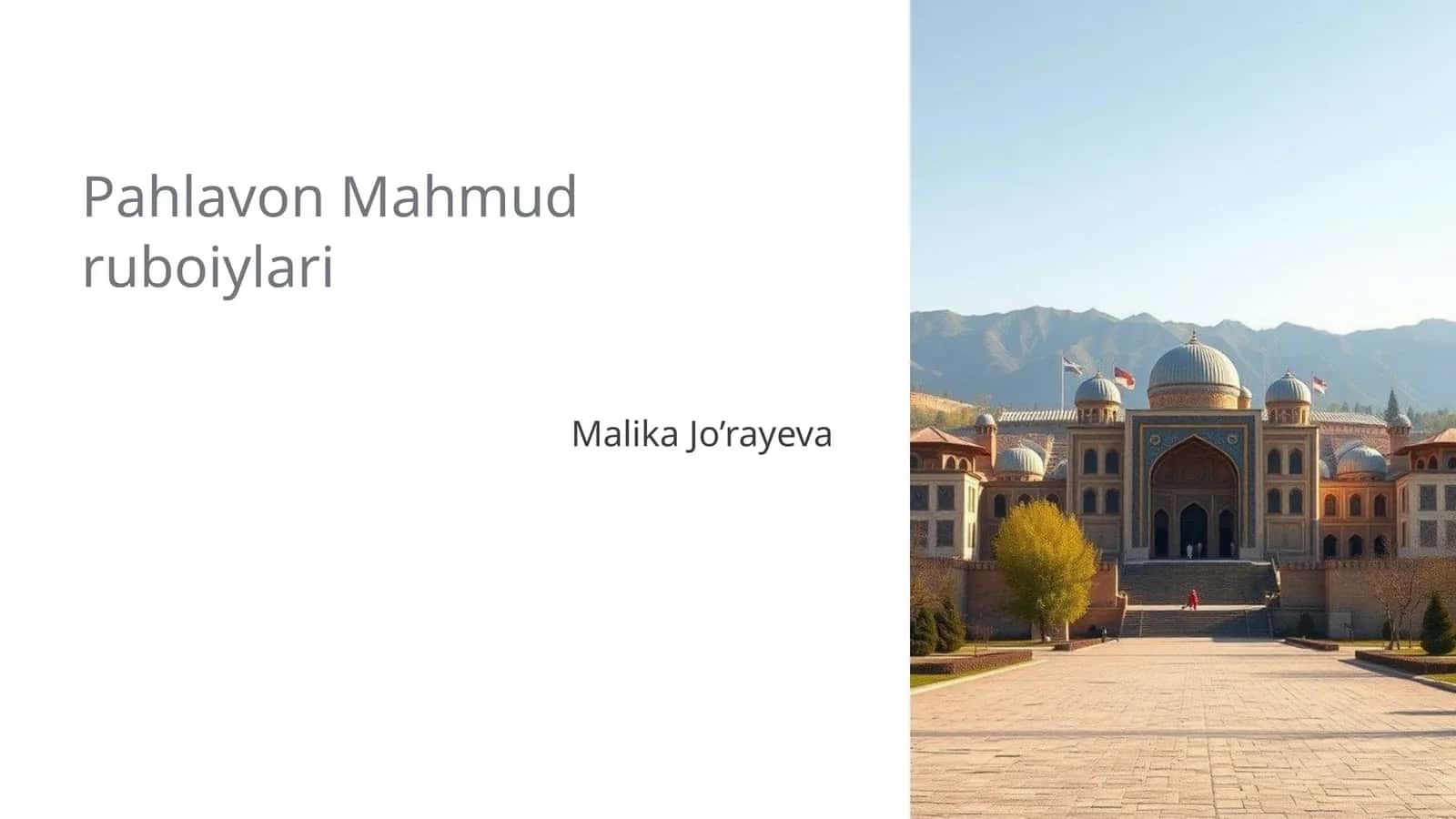 Pahlavon Mahmud ruboiylari 1