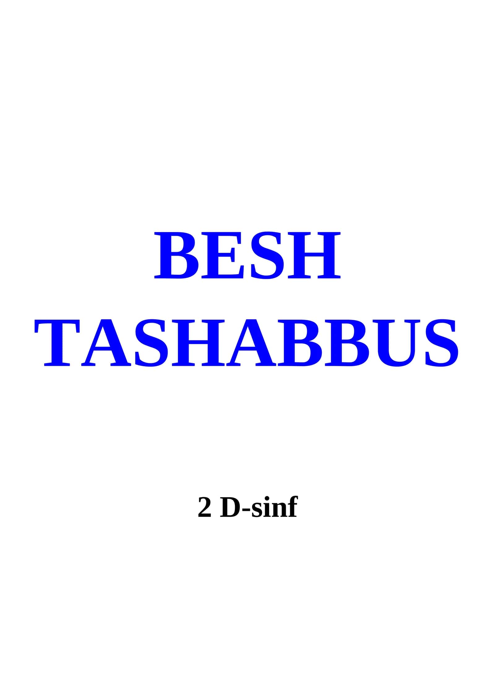 BESH TASHABBUS 1