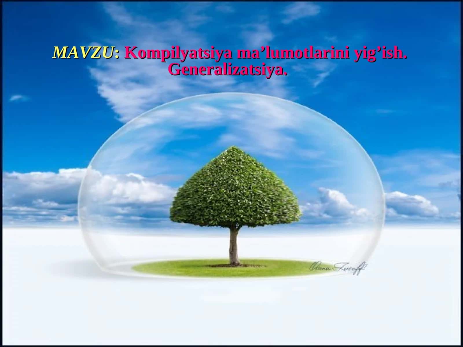 Kompilyatsiya ma’lumotlarini yig’ish. Generalizatsiya 1
