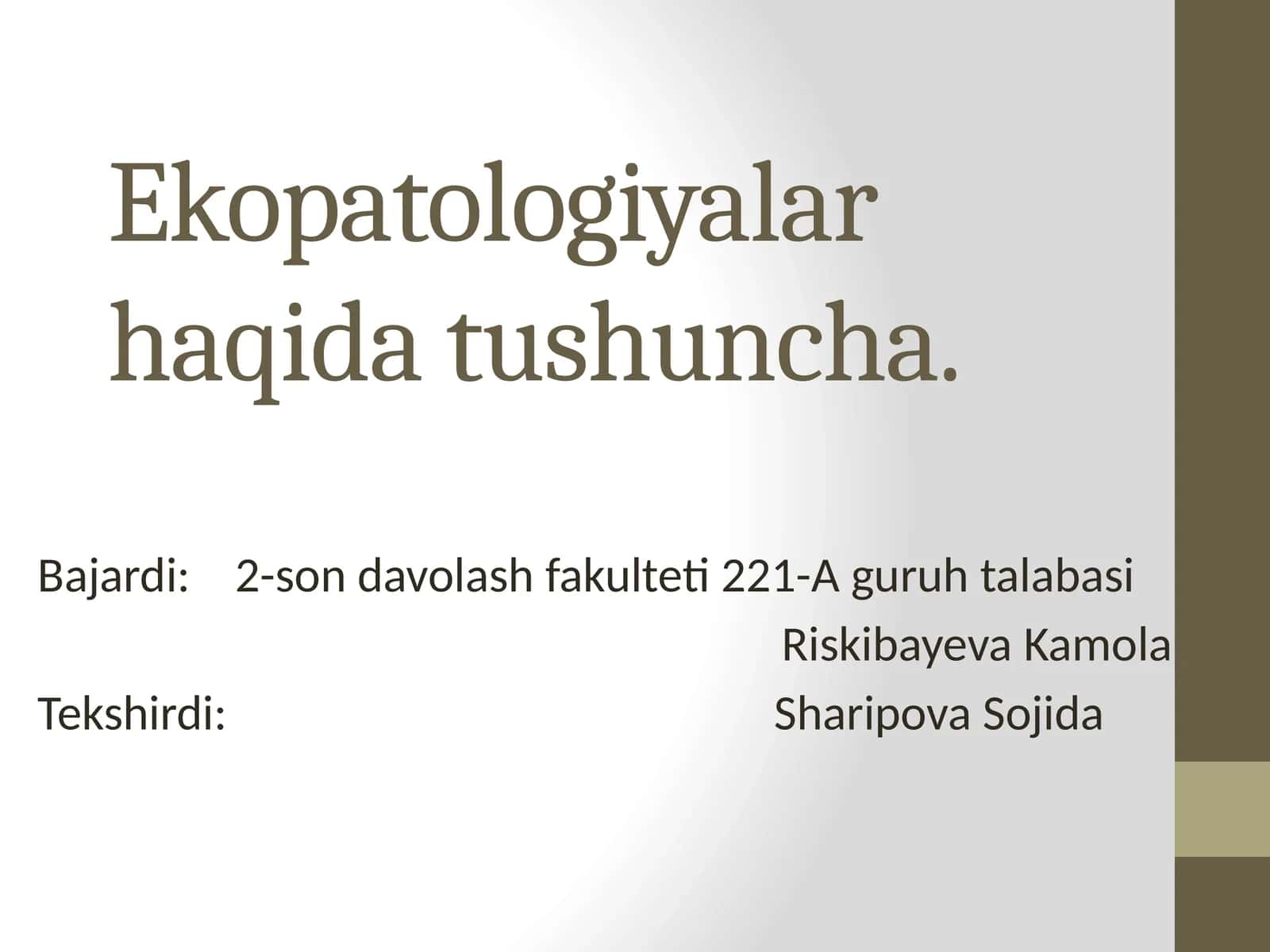 Ekopatologiyalar haqida tushuncha 1