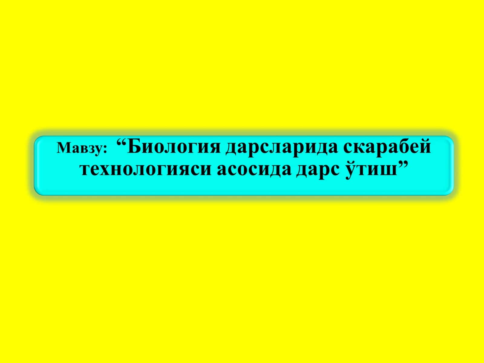 Биология дарсларида скарабей технологияси асосида дарс ўтиш 1