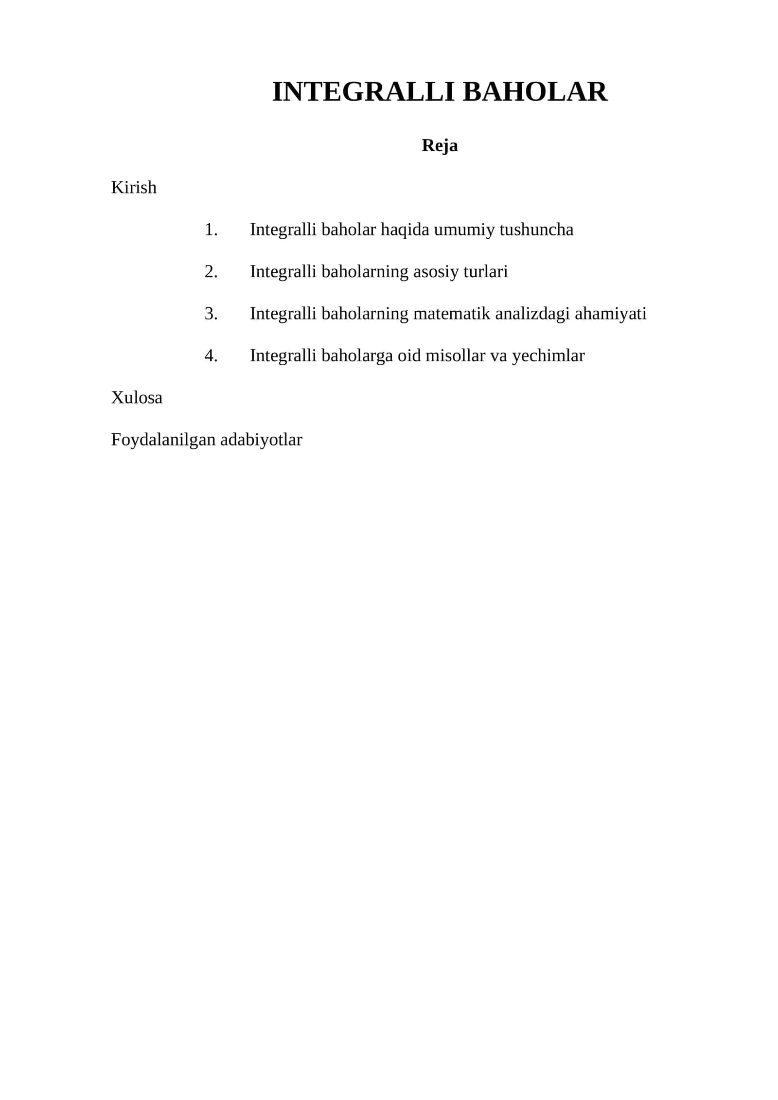 INTEGRALLI BAHOLAR 1