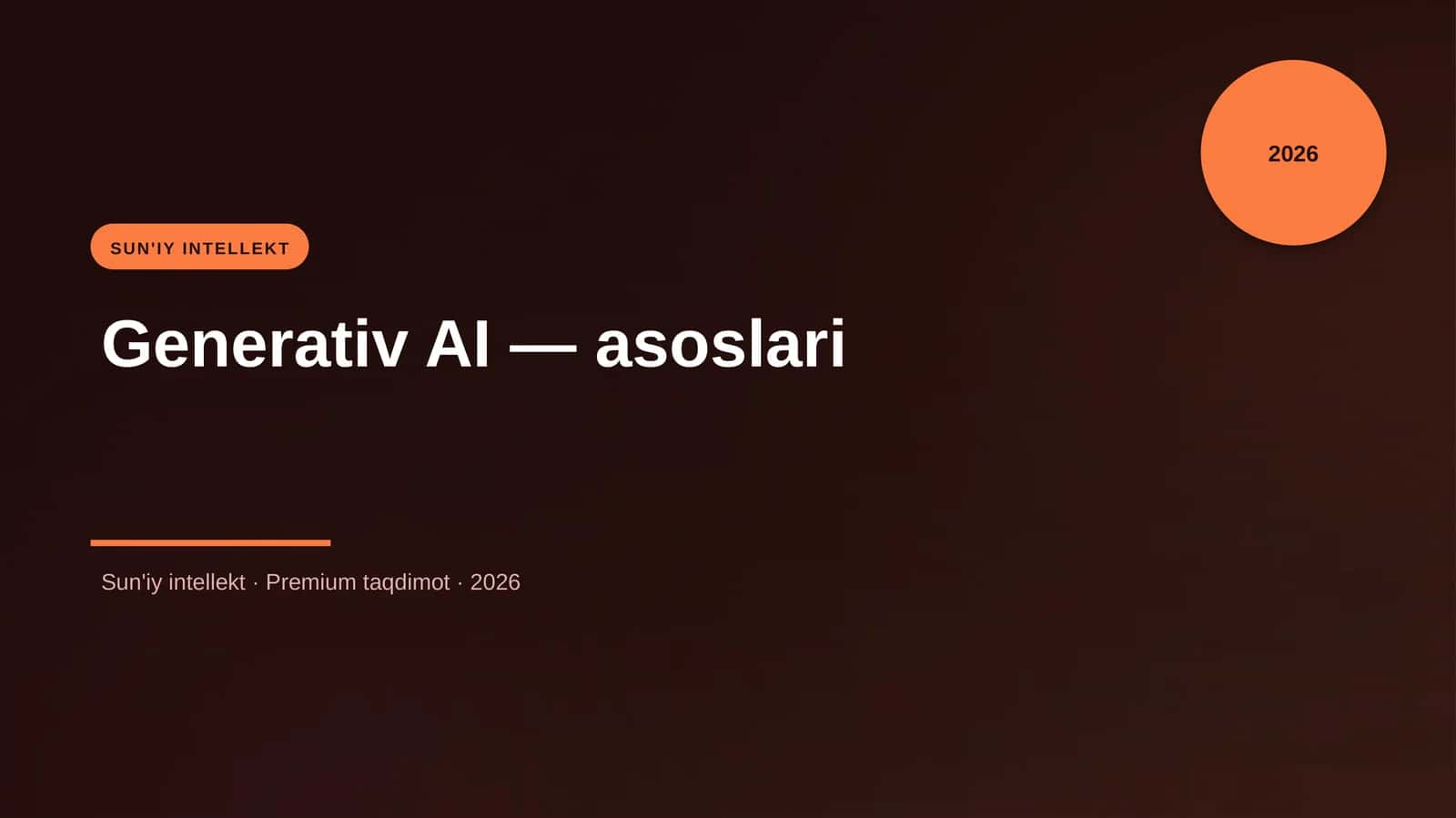 Generativ AI — asoslari 1