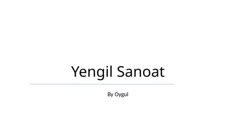 Yengil Sanoat 1