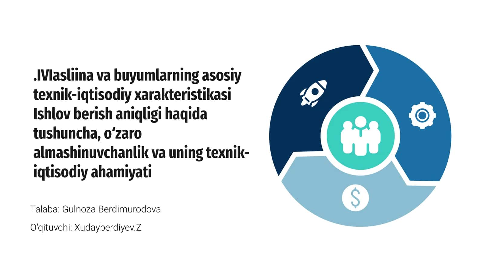 IVIasliina va buyumlarning asosiy texnik-iqtisodiy xarakteristikasi 1