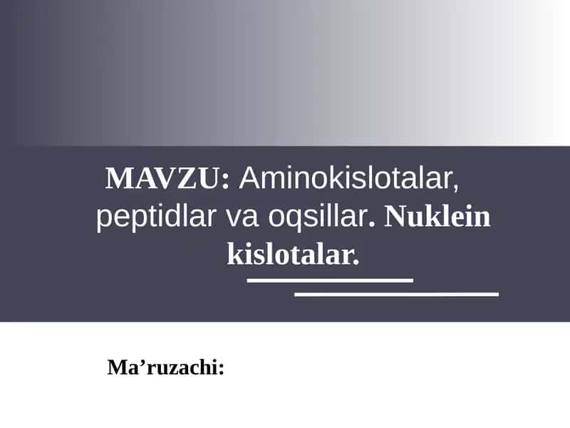 MONO AMINO DIKARBON KISLOTALAR 1