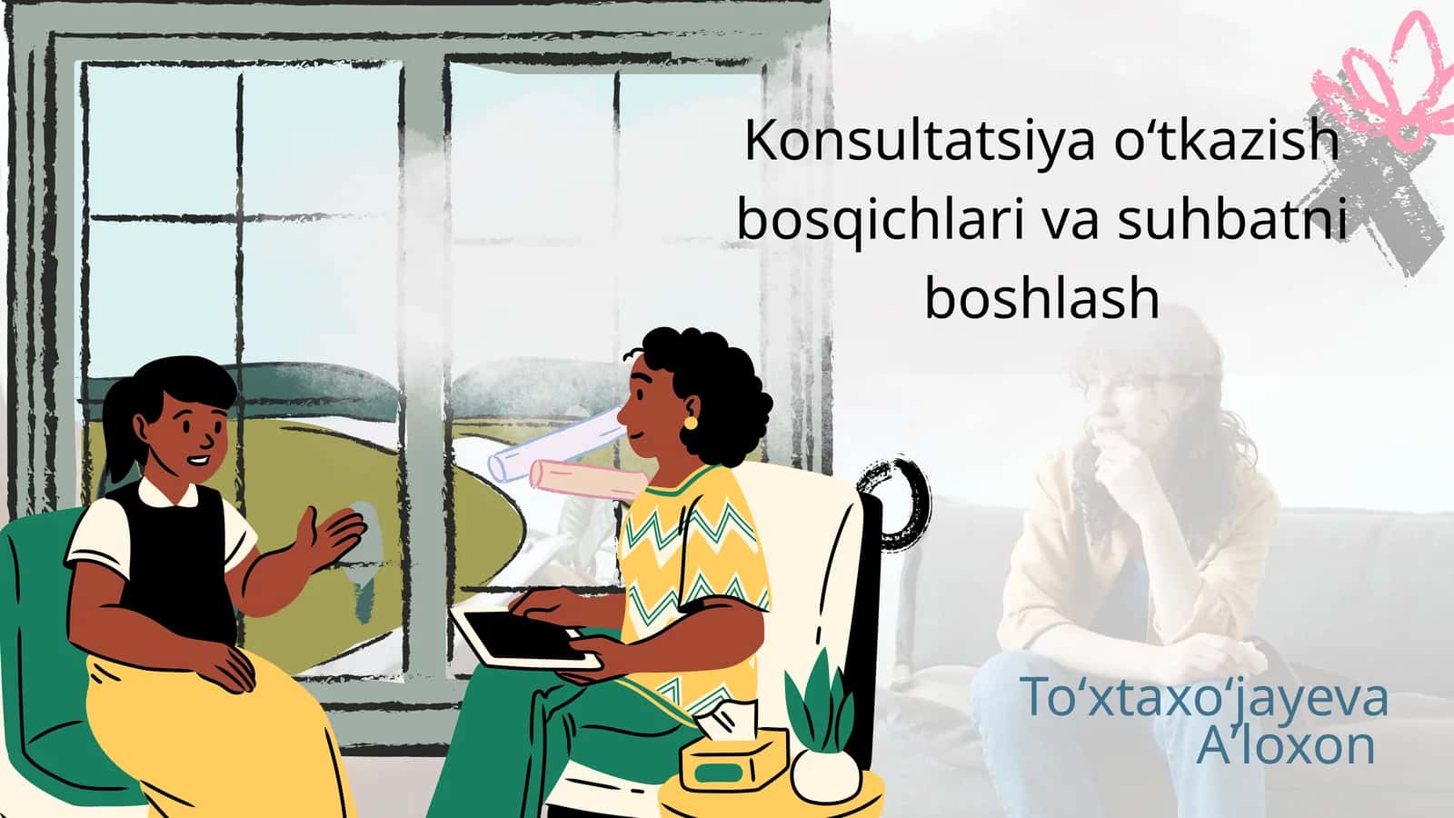 Konsultatsiya oʻtkazish bosqichlari va suhbatni boshlash 1
