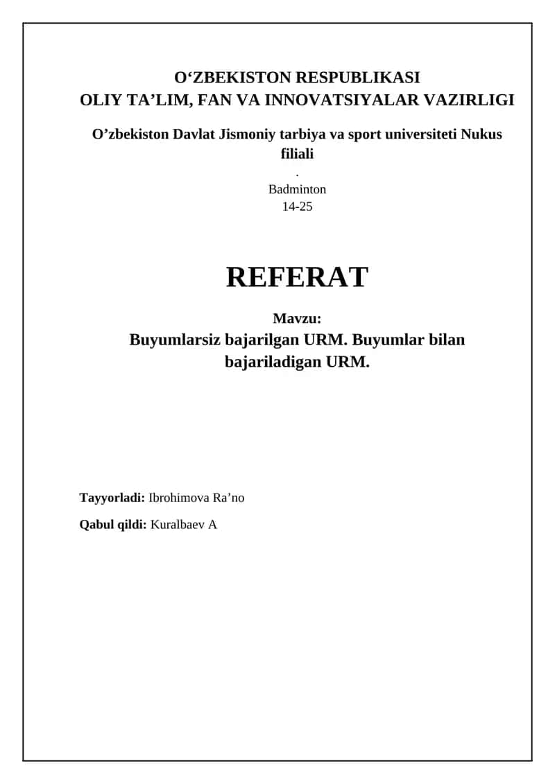 Badminton REFERAT 1