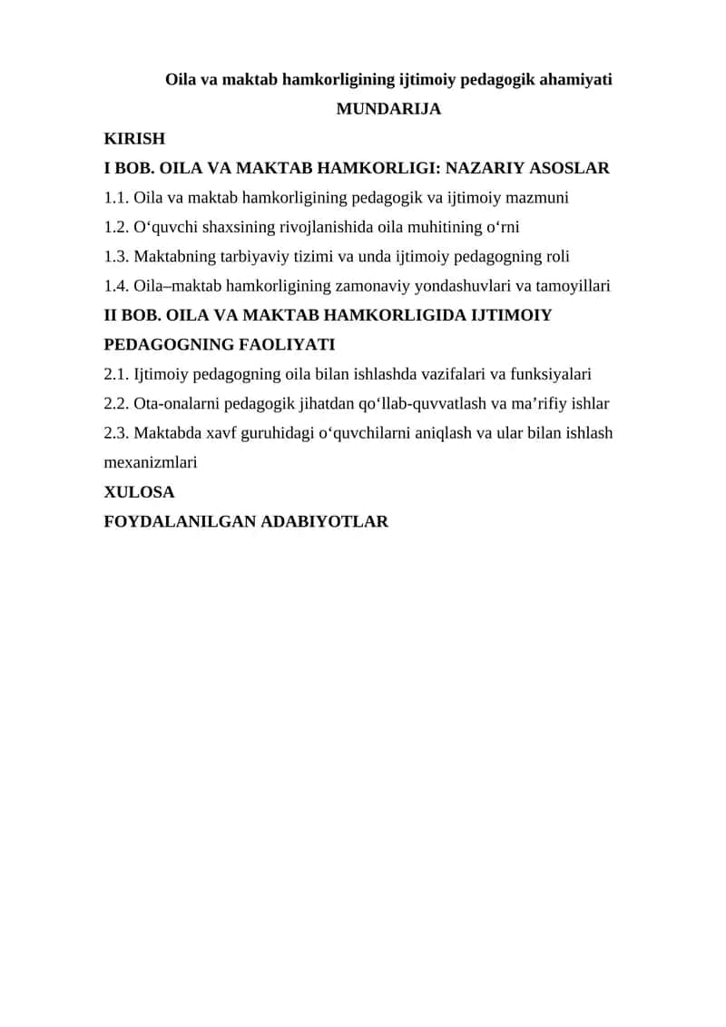 Oila va maktab hamkorligining ijtimoiy pedagogik ahamiyati 1