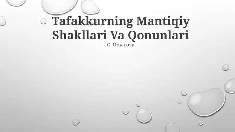 Tafakkurning Mantiqiy Shakllari Va Qonunlari 1