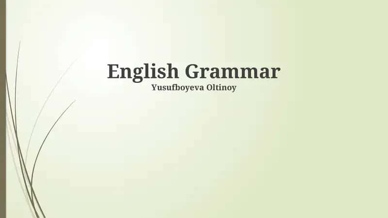 English Grammar 1