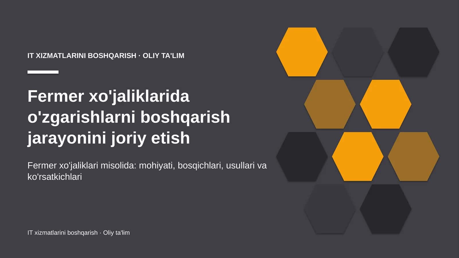 Fermer xo'jaliklarida o'zgarishlarni boshqarish jarayonini joriy etish 1