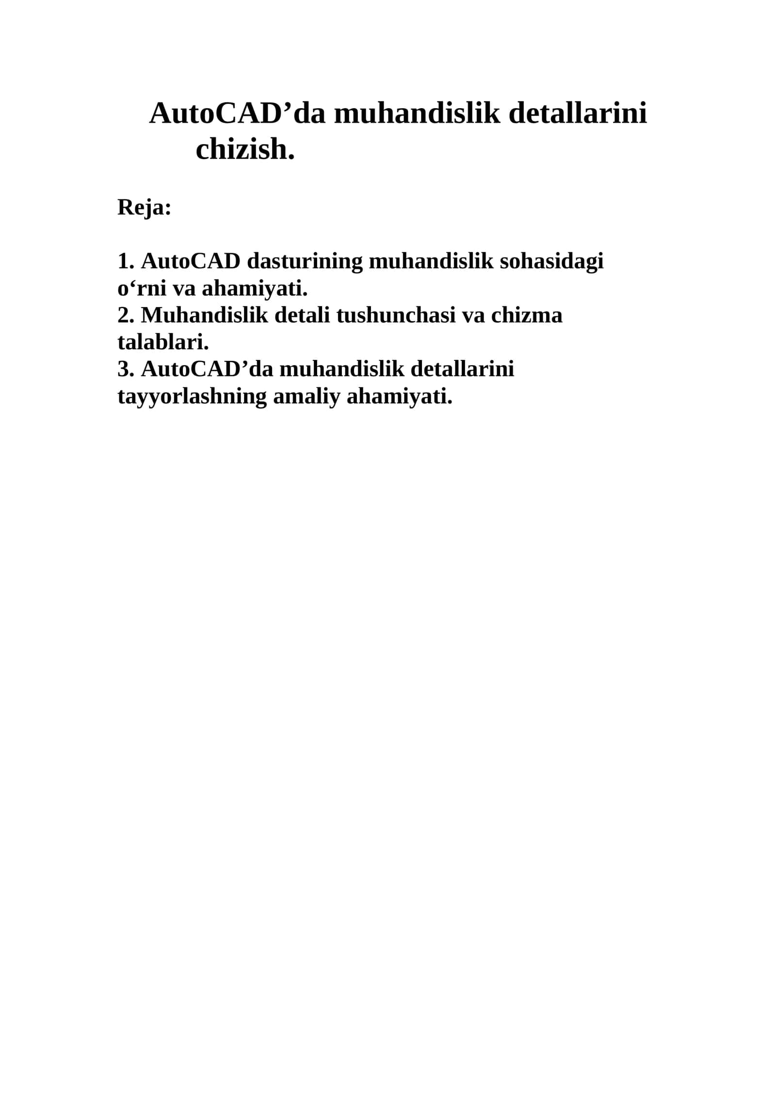 AutoCAD’da muhandislik detallarini chizish 1