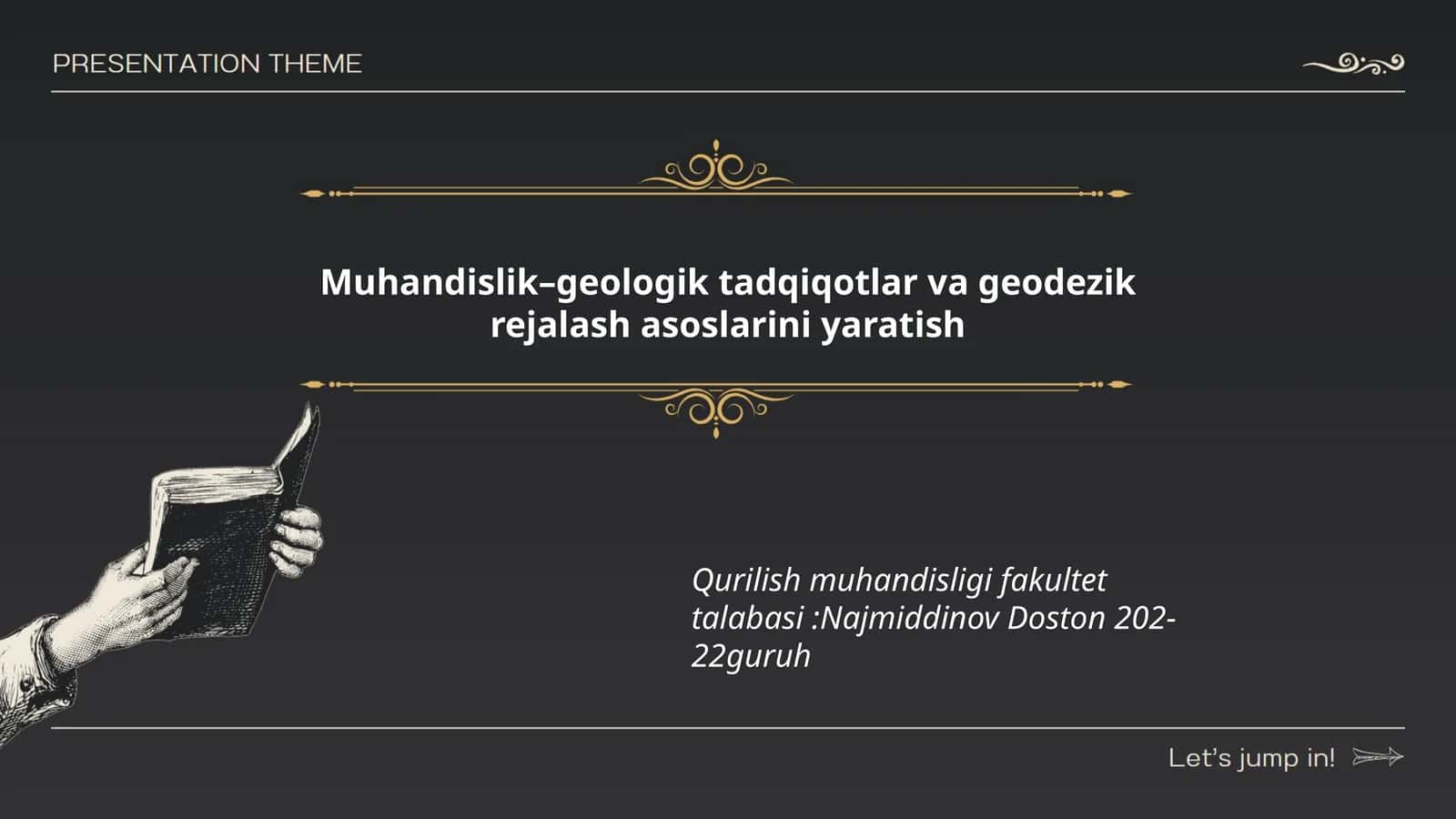 Muhandislik-geologik tadqiqotlar va geodezik rejalash asoslarini yaratish 1