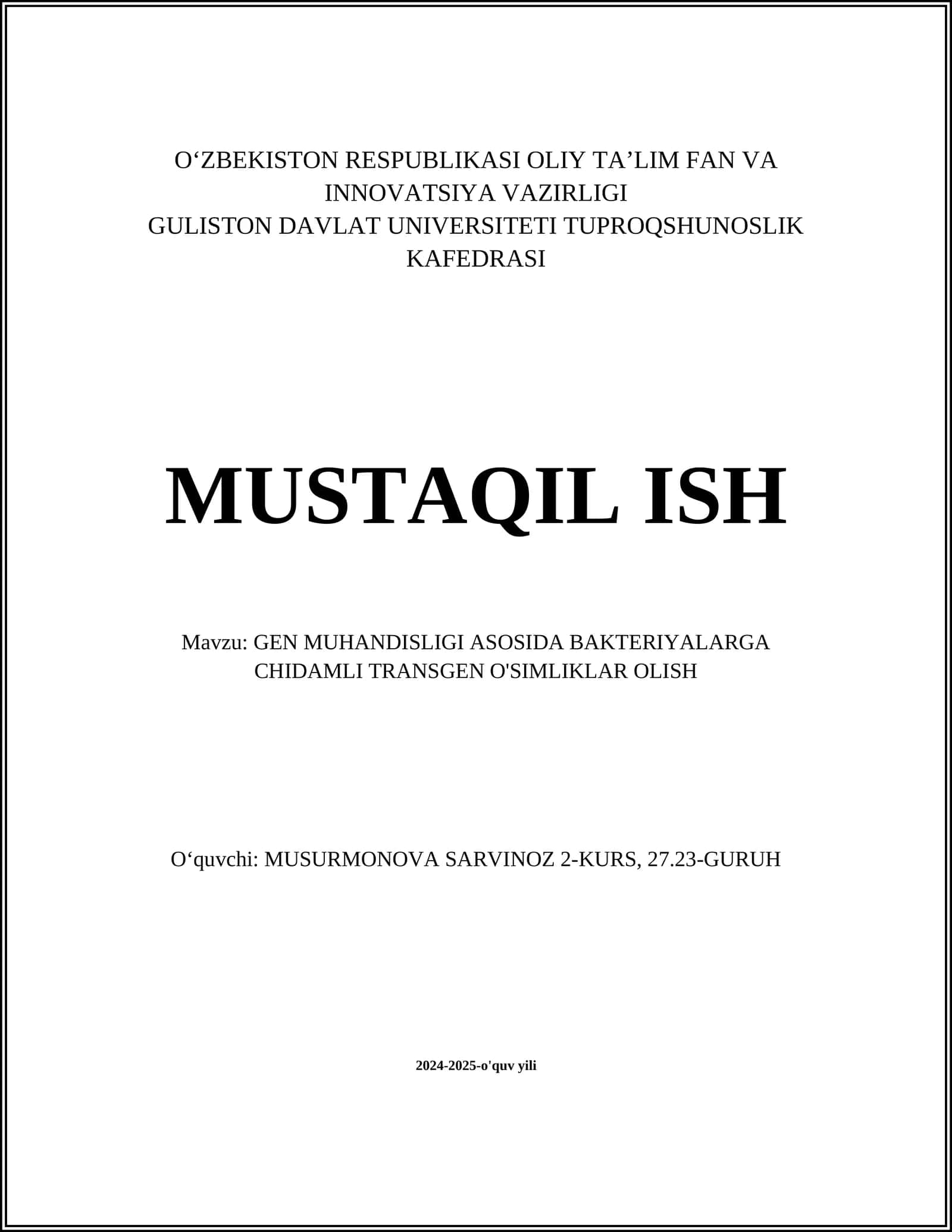 GEN muhandisligi asoslari 1