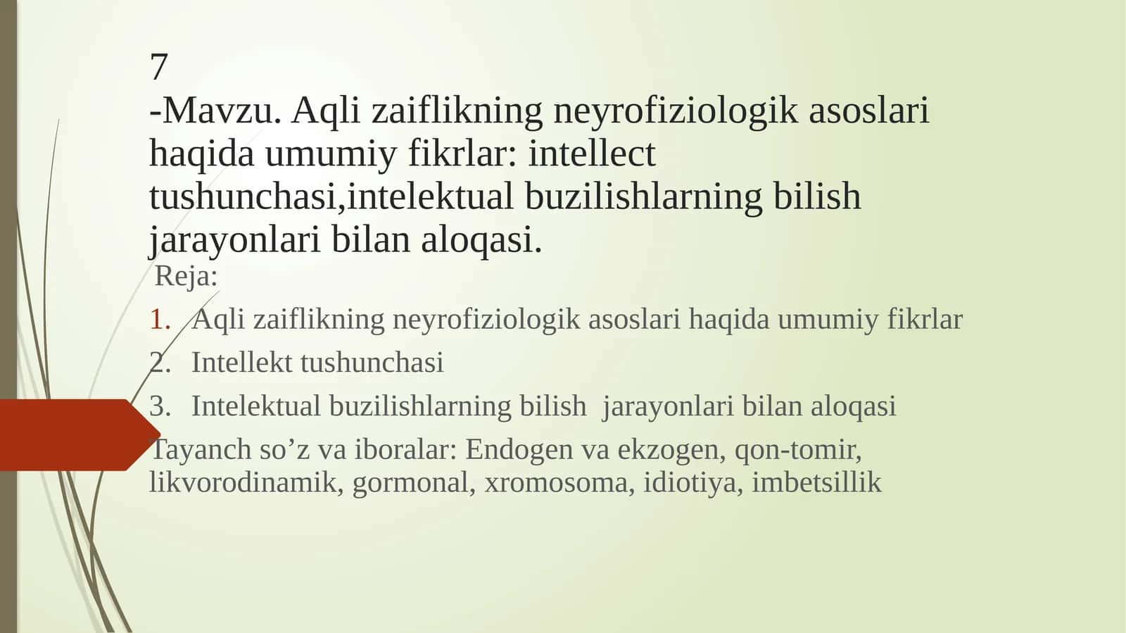 Aqlizaiflikning neyrofiziologikasoslariga umumiy fikrlar 1