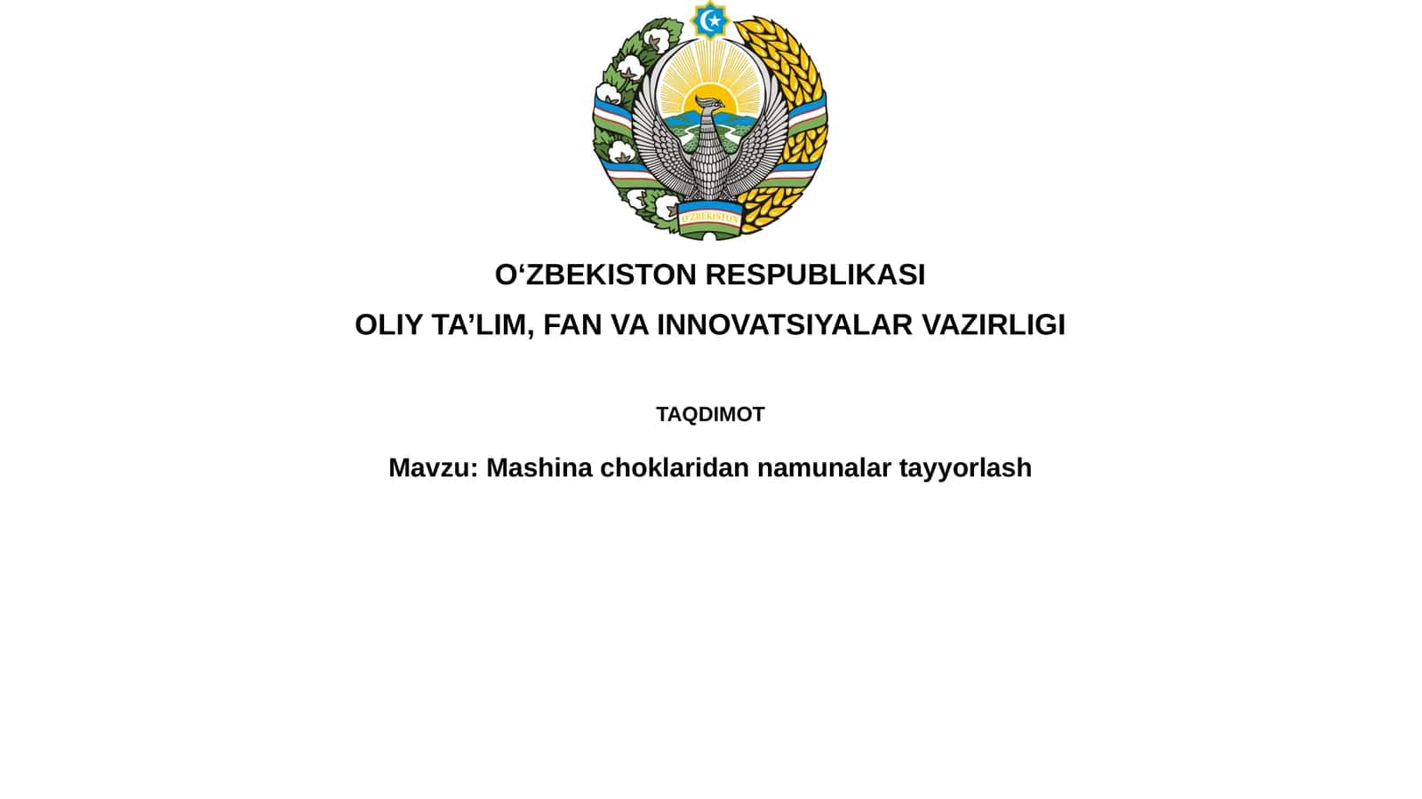 Mashinachoklaridannamunalartayyorlash 1