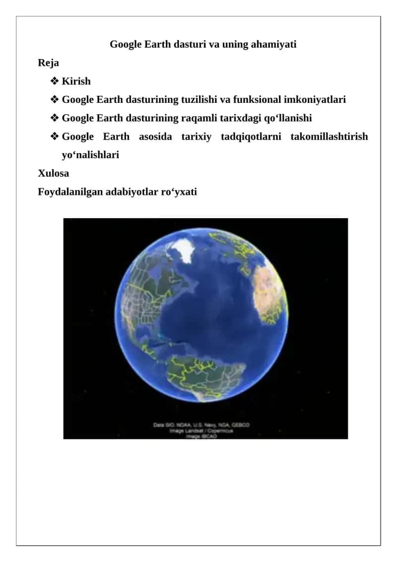 Google Earth dasturi va uning ahamiyati 1