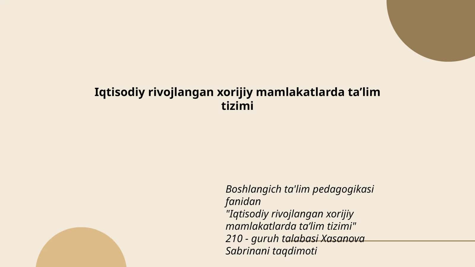 Iqtisodiy rivojlangan xorijiy mamlakatlarda ta’lim tizimi 1