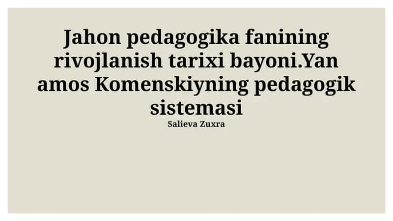Komenskiy pedagogikasi ta'siri 1